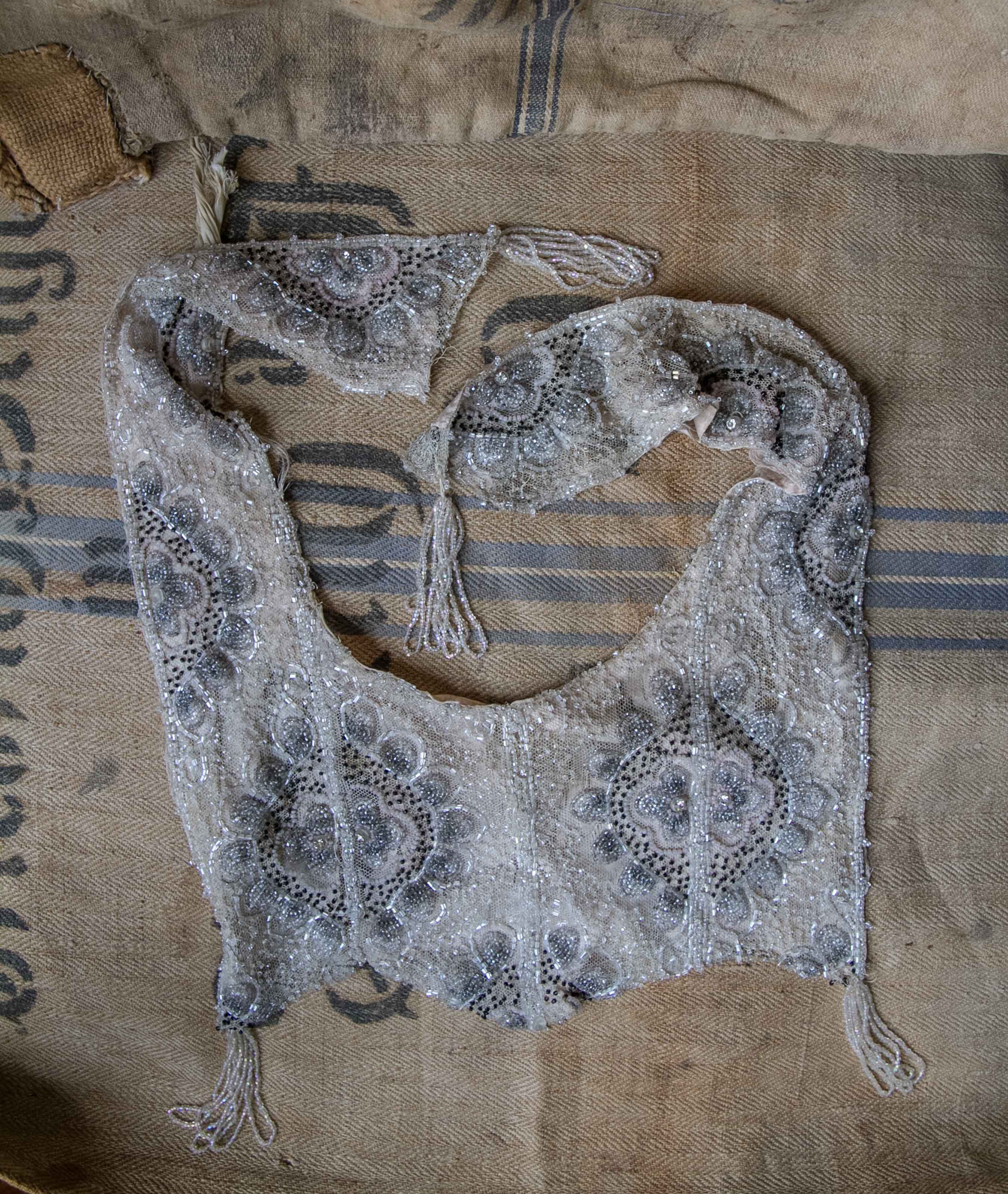 1920's French Beaded and Rhinestone Collar